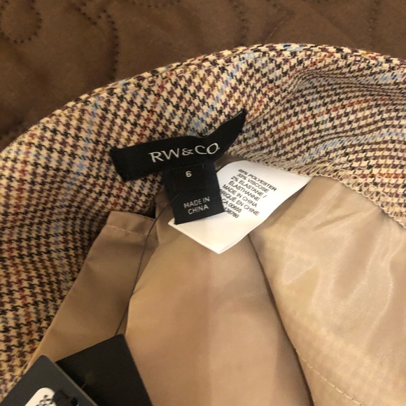 Brand new  with tag high rise RW & CO checkered pants side zipper size 6 - Picture 3 of 9